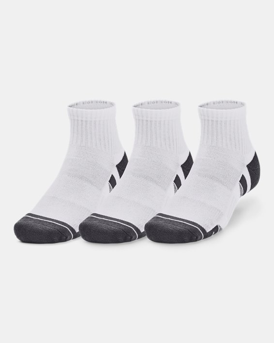 Unisex UA Performance Cotton 3-Pack Quarter Socks, White, pdpMainDesktop image number 0